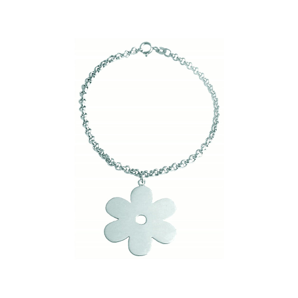 Solid Daisy Bracelet – Sterling Silver