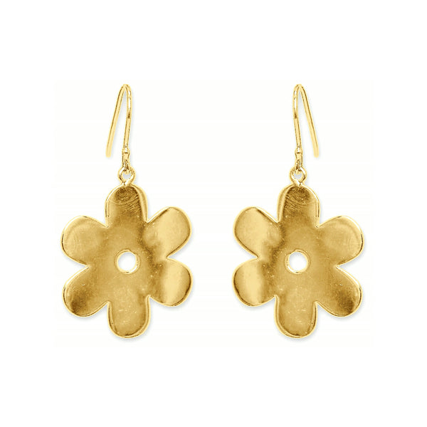 Solid Daisy Earrings – Yellow Gold