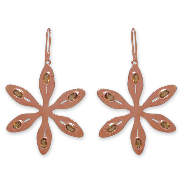 Agapanthus Earrings – Orange Citrine, Rose Gold