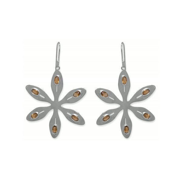 Agapanthus Earrings – Orange Citrine, Sterling Silver