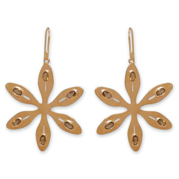 Agapanthus Earrings – Orange Citrine, Yellow Gold