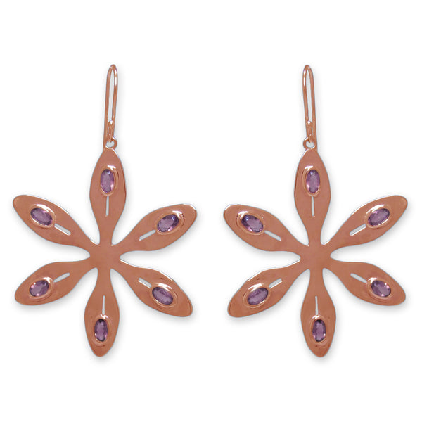 Agapanthus Earrings – Rose Quartz, Rose Gold