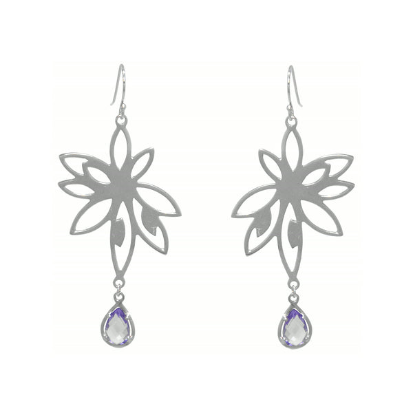 Bromelia Earrings – Purple Amethyst, Sterling Silver