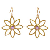 Namaqua Daisy Earrings – Purple Amethyst, Yellow Gold