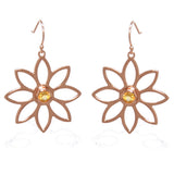 Namaqua Daisy Earrings – Orange Citrine, Rose Gold