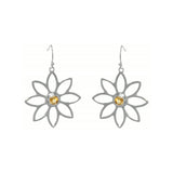 Namaqua Daisy Earrings – Orange Citrine, Sterling Silver