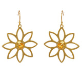 Namaqua Daisy Earrings – Orange Citrine, Yellow Gold