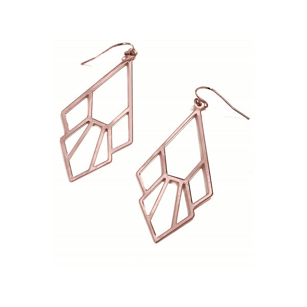 Tiger Lily Drop Flower Earrings – Rose Gold