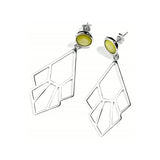 Tiger Lily Flower Earrings – Lime Green Mother of Pearl, Sterling Silver