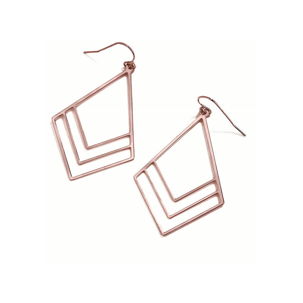 Bougainvillea Drop Flower Earrings – Rose Gold