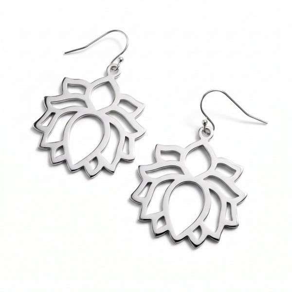Lotus Flower Earrings – Sterling Silver