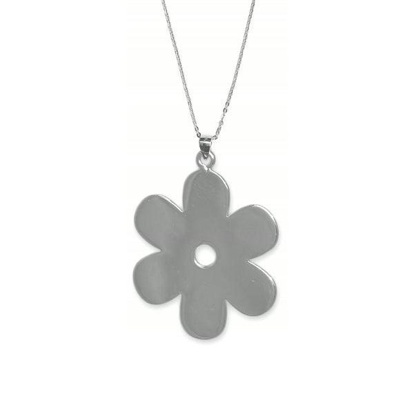 Solid Daisy Necklace – Sterling Silver