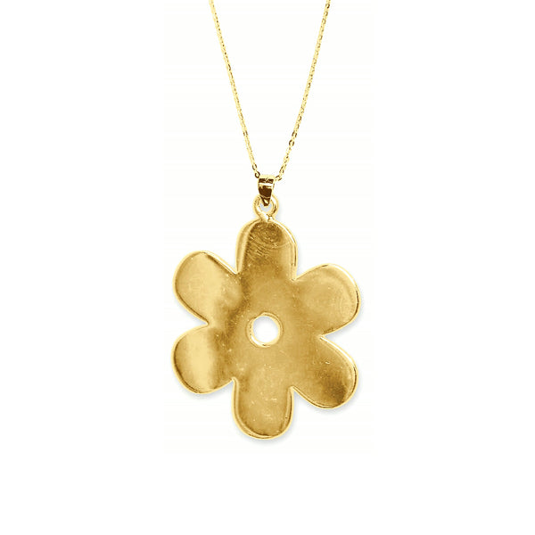 Solid Daisy Necklace – Yellow Gold