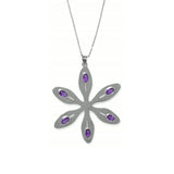 Agapanthus Necklace – Purple Amethyst, Sterling Silver