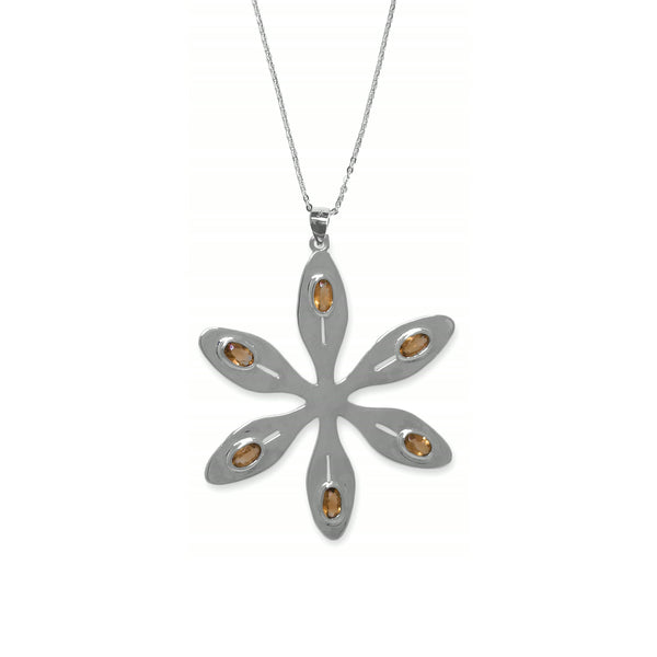 Agapanthus Necklace – Orange Citrine, Sterling Silver