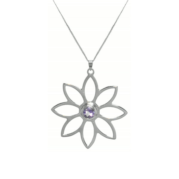 Namaqua Daisy Necklace – Purple Amethyst, Sterling Silver