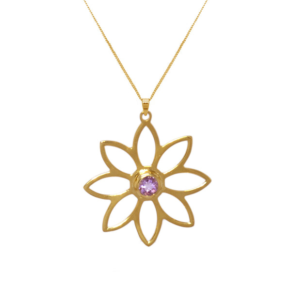 Namaqua Daisy Necklace – Purple Amethyst, Yellow Gold
