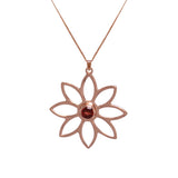 Namaqua Daisy Necklace – Red Garnet, Rose Gold