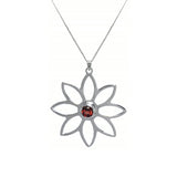 Namaqua Daisy Necklace – Red Garnet, Sterling Silver