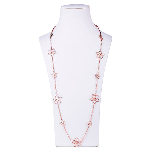 Frangipani Flower Necklace – No stone, Rose Gold