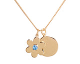 Flower Disc Necklace – Blue Topaz, Yellow Gold