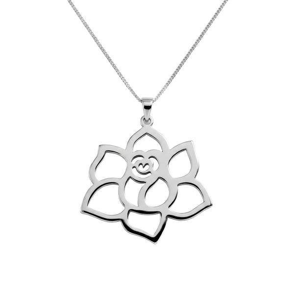 Rose Flower Necklace – Sterling Silver