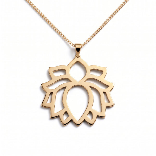 Lotus Flower Necklace – Yellow Gold