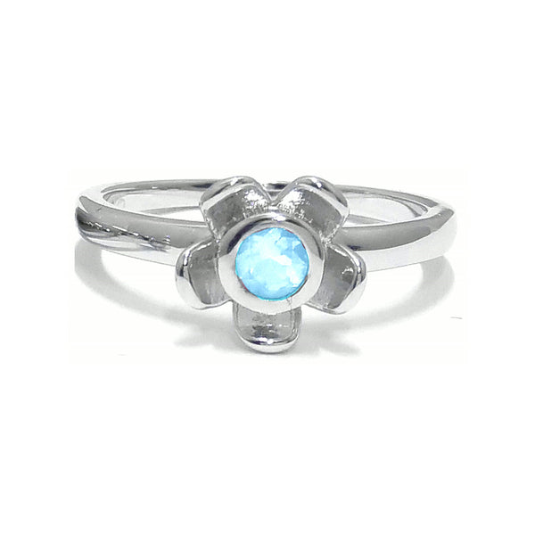 Forget Me Not Ring – Blue Topaz, Sterling Silver