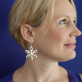 Agapanthus Earrings being worn