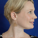 Hydrangea Earrings being worn