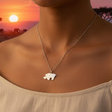 Rhino Necklace being worn