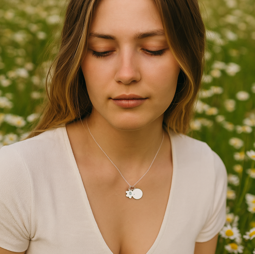 Flower Disc Necklace