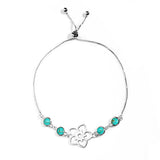 Frangipani Flower Bracelet, 4 Stone – Turquoise, Sterling Silver