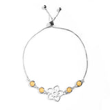 Frangipani Flower Bracelet, 4 Stone – Yellow Marble, Sterling Silver