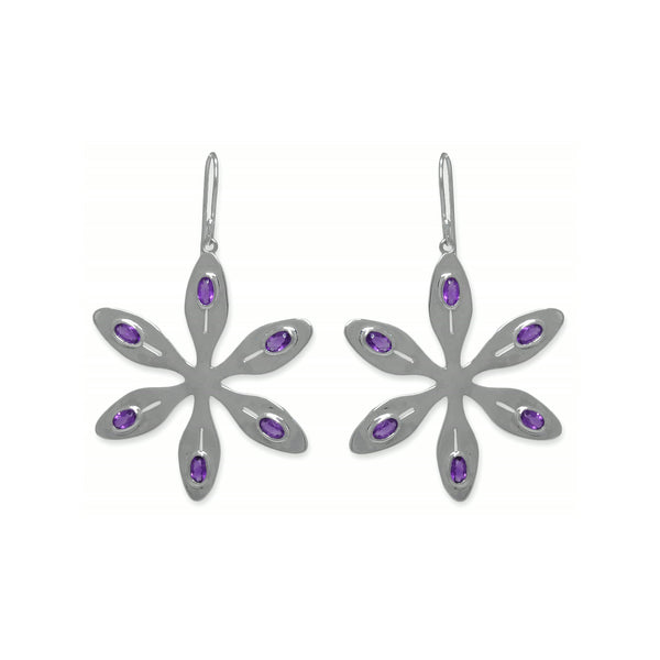 Agapanthus Earrings – Purple Amethyst, Sterling Silver