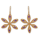 Agapanthus Earrings – Purple Amethyst, Yellow Gold
