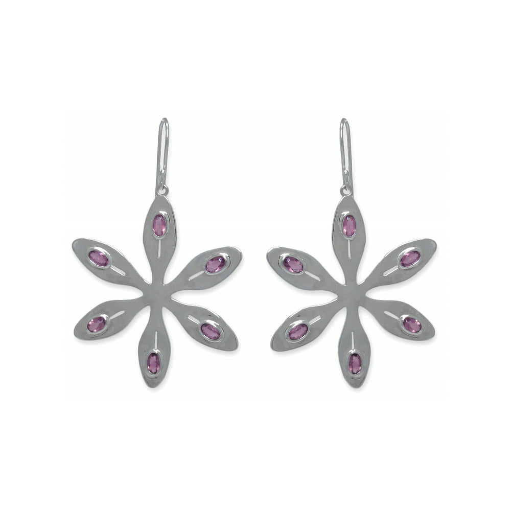 Agapanthus Earrings – Rose Quartz, Sterling Silver