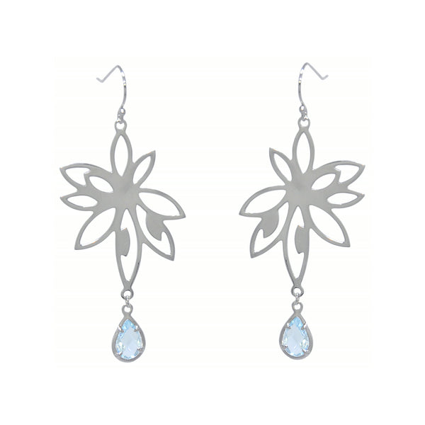 Bromelia Earrings – Blue Topaz, Sterling Silver