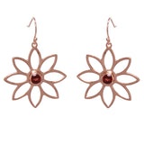 Namaqua Daisy Earrings – Red Garnet, Rose Gold