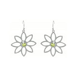 Namaqua Daisy Earrings – Green Peridot, Sterling Silver