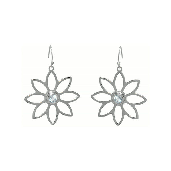 Namaqua Daisy Earrings – Blue Topaz, Sterling Silver