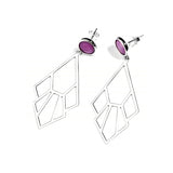 Tiger Lily Flower Earrings – Purple Mother of Pearl, Sterling Silver