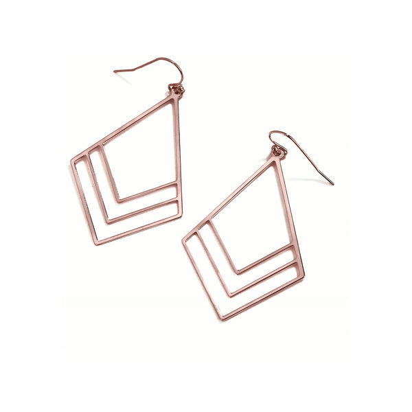 Bougainvillea Drop Flower Earrings – Rose Gold