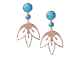 Tulip Flower Earrings – Turquoise, Rose Gold
