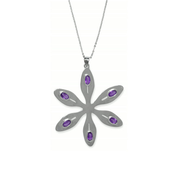 Agapanthus Necklace – Purple Amethyst, Sterling Silver
