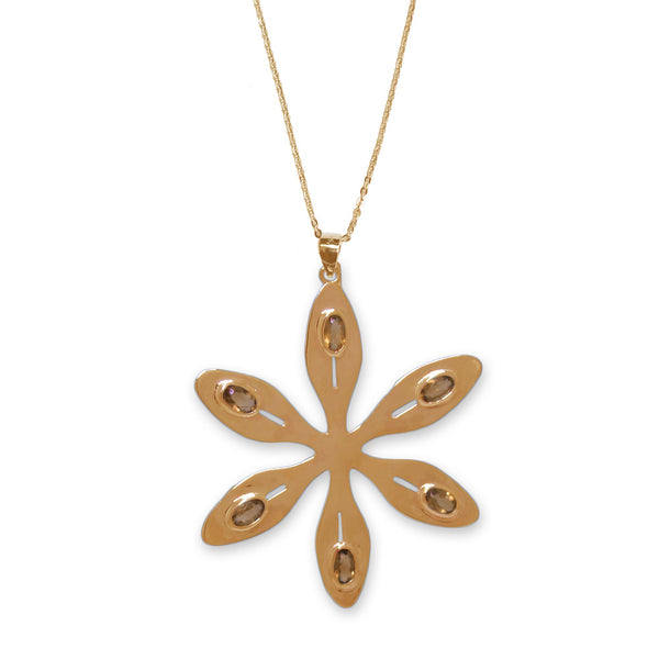 Agapanthus Necklace – Orange Citrine, Yellow Gold