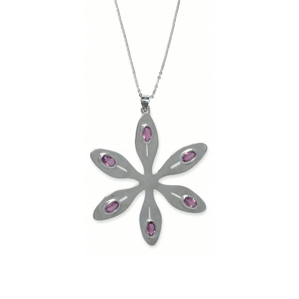 Agapanthus Necklace – Rose Quartz, Sterling Silver