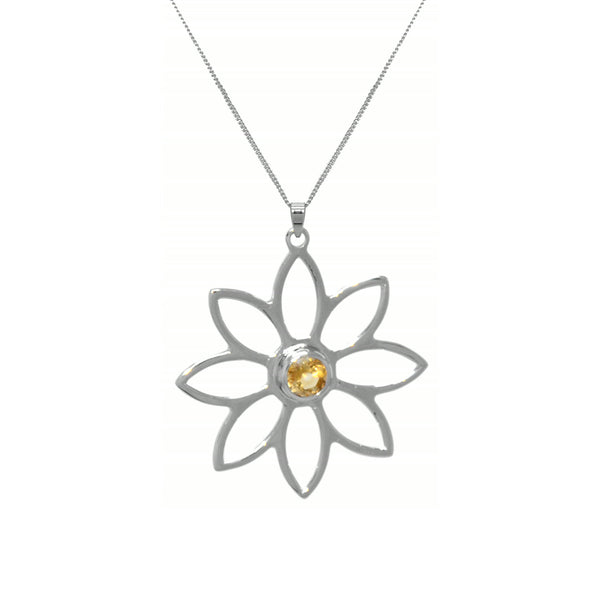 Namaqua Daisy Necklace – Orange Citrine, Sterling Silver