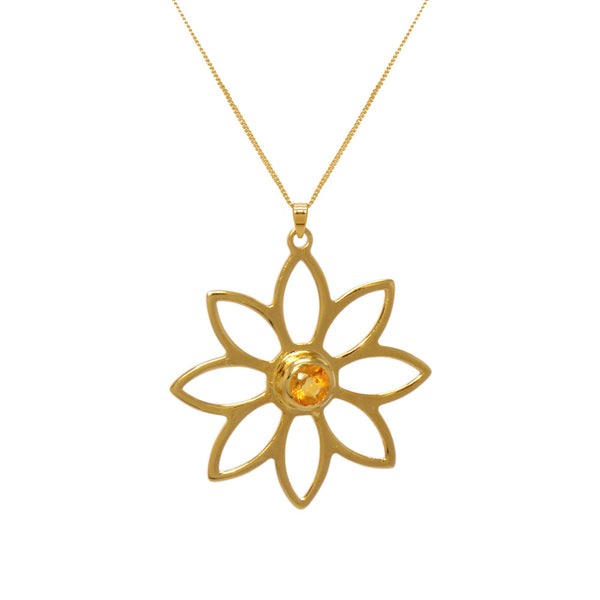 Namaqua Daisy Necklace – Orange Citrine, Yellow Gold