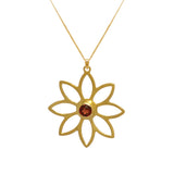 Namaqua Daisy Necklace – Red Garnet, Yellow Gold